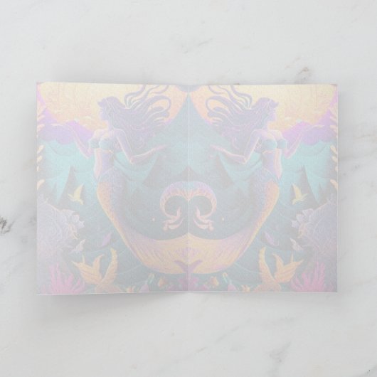 Zeemeermin Grafische Kunstkaart Kaart (Binnen)