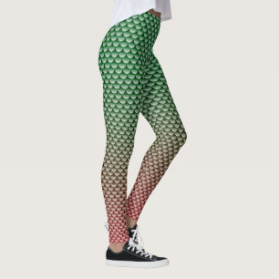 Zeemeermin, groen en rood leggings