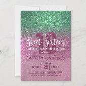 Zeemeermin Groen Roze Triple Glitter Ombre Sweet 1 Kaart (Voorkant)