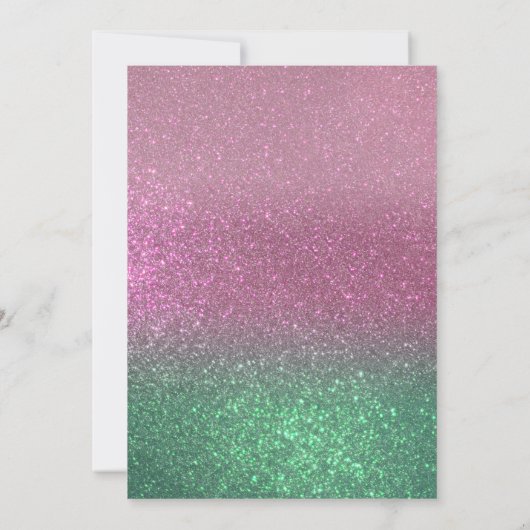 Zeemeermin Groen Roze Triple Glitter Ombre Sweet 1 Kaart (Achterkant)