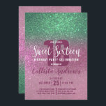 Zeemeermin Groen Roze Triple Glitter Ombre Sweet 1 Kaart<br><div class="desc">Deze meisjesachtige, moderne en glinsterende zoete zestien verjaardagsfeestuitnodiging is perfect voor de speciale dag van je tienerdochter. Het beschikt over een faux geprinte zeemeermin groen in roos roze groen in blush roze sprankelende glitter ombre gradient. Het is chique, elegant, , uniek en cool; alle kwaliteiten die je dochter nodig heeft...</div>