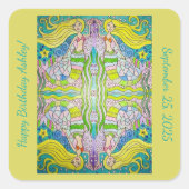 Zeemeermin Happy Birthday Stickers (Voorkant)