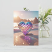 Zeemeermin Hart Feestdagenkaart (Staand voorkant)