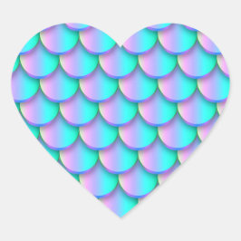 Zeemeermin Hart Sticker