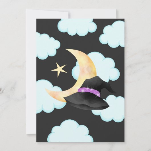 Zeemeermin Heks Halloween Feestuitnodiging Kaart (Achterkant)