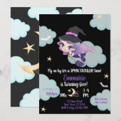 Zeemeermin Heks Halloween Feestuitnodiging Kaart (Voorkant / Achterkant)