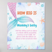 Zeemeermin Hoe groot is mama's buik Baby shower Sp Poster (Voorkant)