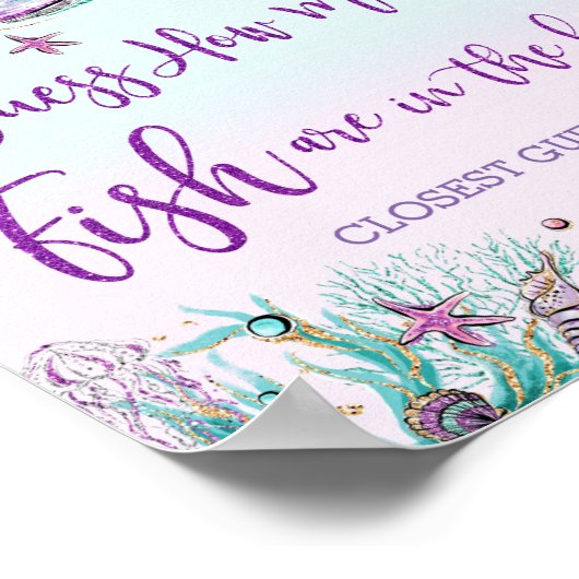 Zeemeermin hoeveel vis er op zaterdag in Bowl Baby Poster (Hoek)