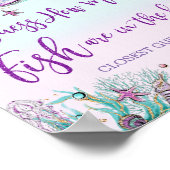 Zeemeermin Hoeveel Vissen in de Kom Baby Shower Ve Poster (Hoek)