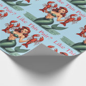 Zeemeermin Holding Lobsters Thunder_Cove Cadeaupapier (Hoek)