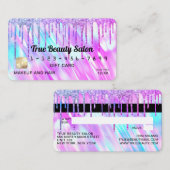 Zeemeermin Holografische Glitter Druppels Gift Cre Visitekaartje (Voorkant / Achterkant)