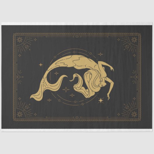  Zeemeermin Horiscope Vissen Decoupage Tissuepapier (Voorkant)