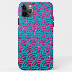 Zeemeermin Hot Roze Nep Glitter Ombre Case-Mate iPhone Case