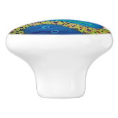 Zeemeermin houdt de maanknop vast keramische knop (Zijkant)