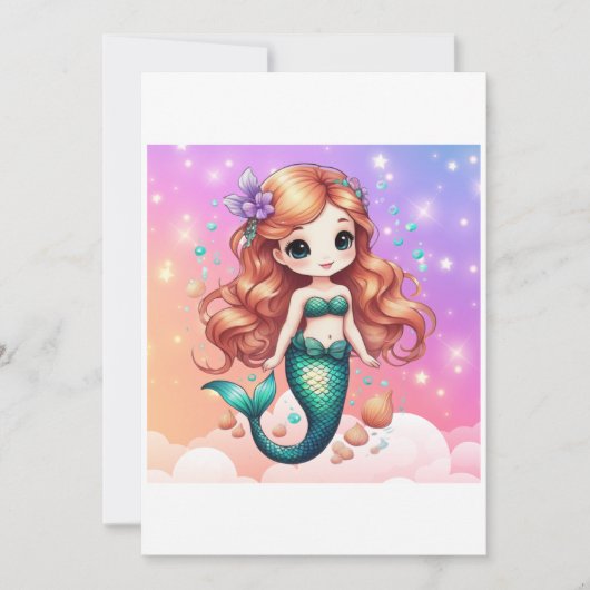 Zeemeermin illustratie kaart (Voorkant)