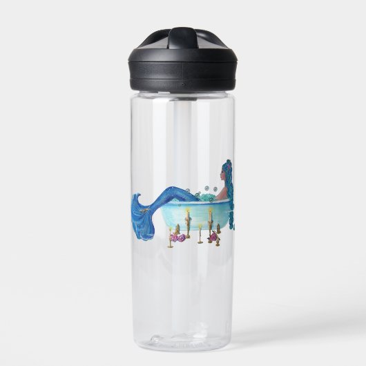 Zeemeermin in bad van Renee Lavoie Waterfles (Voorkant)