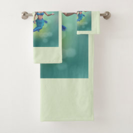 Zeemeermin in blauw bad handdoek