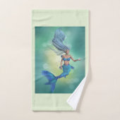 Zeemeermin in blauw bad handdoek (Handdoek)