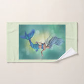 Zeemeermin in blauw bad handdoek (Handdoek)