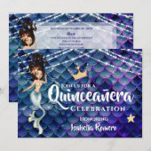 Zeemeermin in blauw Onder het Zee w / Mass Quincea Kaart (Voorkant / Achterkant)