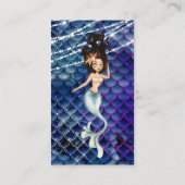 Zeemeermin in blauw ~ sprankelend onder het strand visitekaartje (Achterkant)