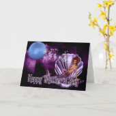 Zeemeermin in Clam Shell - Fantasy Moederdag Kaart (Gele Bloem)