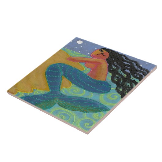 Zeemeermin in de Abstracte schilderijen van het Mo Tegeltje (Zijkant)