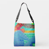 Zeemeermin in de Abstracte zonlichtkunst Crossbody Tas (Achterkant)