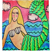 Zeemeermin in de Abstracte zonlichtkunst Douchegordijn (Voorkant)