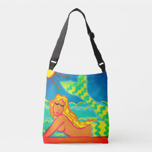 Zeemeermin in de Abstracte zonnekunst Crossbody Tas