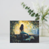 Zeemeermin in de baai schilderij briefkaart (Staand voorkant)