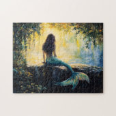 Zeemeermin in de baai schilderij legpuzzel (Horizontaal)