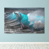 Zeemeermin in de Druk van het Canvas van het Zee (Insitu (Houten vloer))