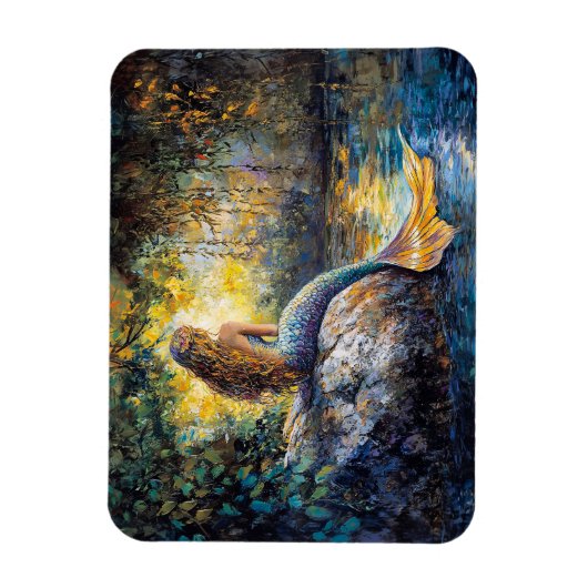 Zeemeermin in de Grot Schilderij Magneet (Verticaal)