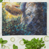 Zeemeermin in de Grot Schilderij Theedoek (Gevouwen)