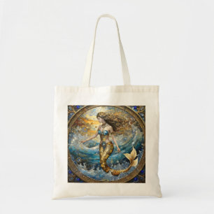 Zeemeermin in de oceaan golven tote bag