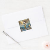 Zeemeermin in de oceaan golven vierkante sticker (Envelop)