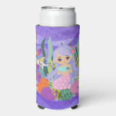 ZEEMEERMIN IN DE OCEAAN Waterfles Seltzer Blikjeskoeler (Seltzer Achterkant)