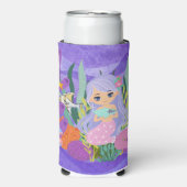 ZEEMEERMIN IN DE OCEAAN Waterfles Seltzer Blikjeskoeler (Seltzer Voorkant)