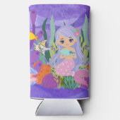 ZEEMEERMIN IN DE OCEAAN Waterfles Seltzer Blikjeskoeler (Achterkant)