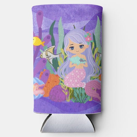 ZEEMEERMIN IN DE OCEAAN Waterfles Seltzer Blikjeskoeler (Voorkant)