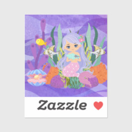 ZEEMEERMIN IN DE OCEAAN Waterfles Sticker