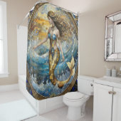 Zeemeermin in de oceaangolven douchegordijn (In situ)