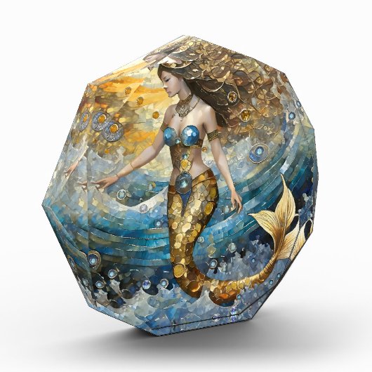 Zeemeermin in de oceaangolven fotoblokken (Links)