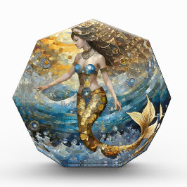 Zeemeermin in de oceaangolven fotoblokken