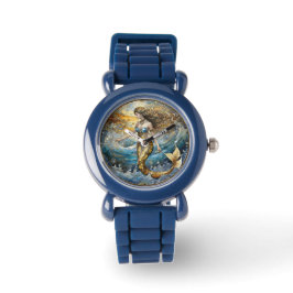 Zeemeermin in de oceaangolven horloge
