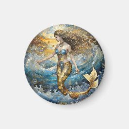 Zeemeermin in de oceaangolven magneet