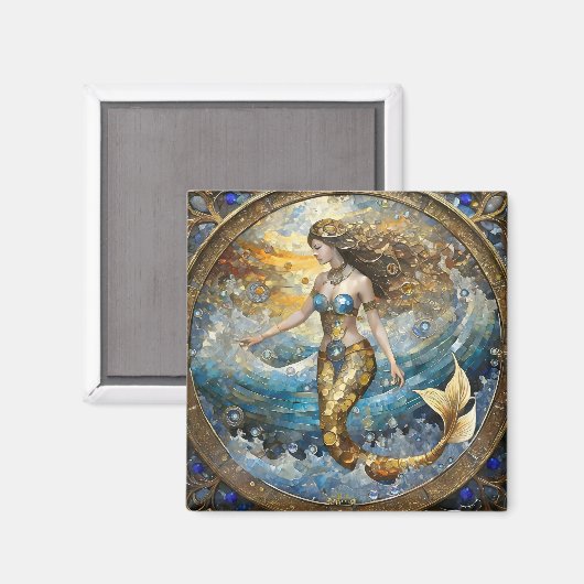 Zeemeermin in de oceaangolven magneet (Voorkant / Achterkant)