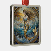 Zeemeermin in de oceaangolven metalen ornament (Rechts)