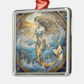 Zeemeermin in de oceaangolven metalen ornament (Links)